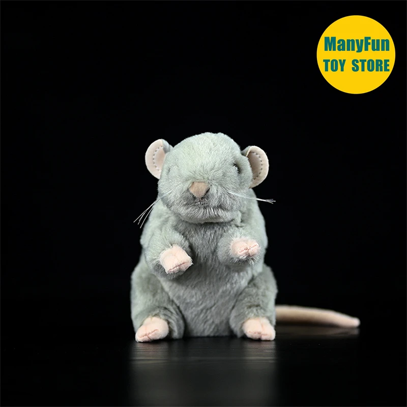 Grey Mouse Plush Toy High Fidelity Rats Plushie Hamster Peluche Lifelike Stuffed Animals Simulation Doll Kawai Toy Gifts 3