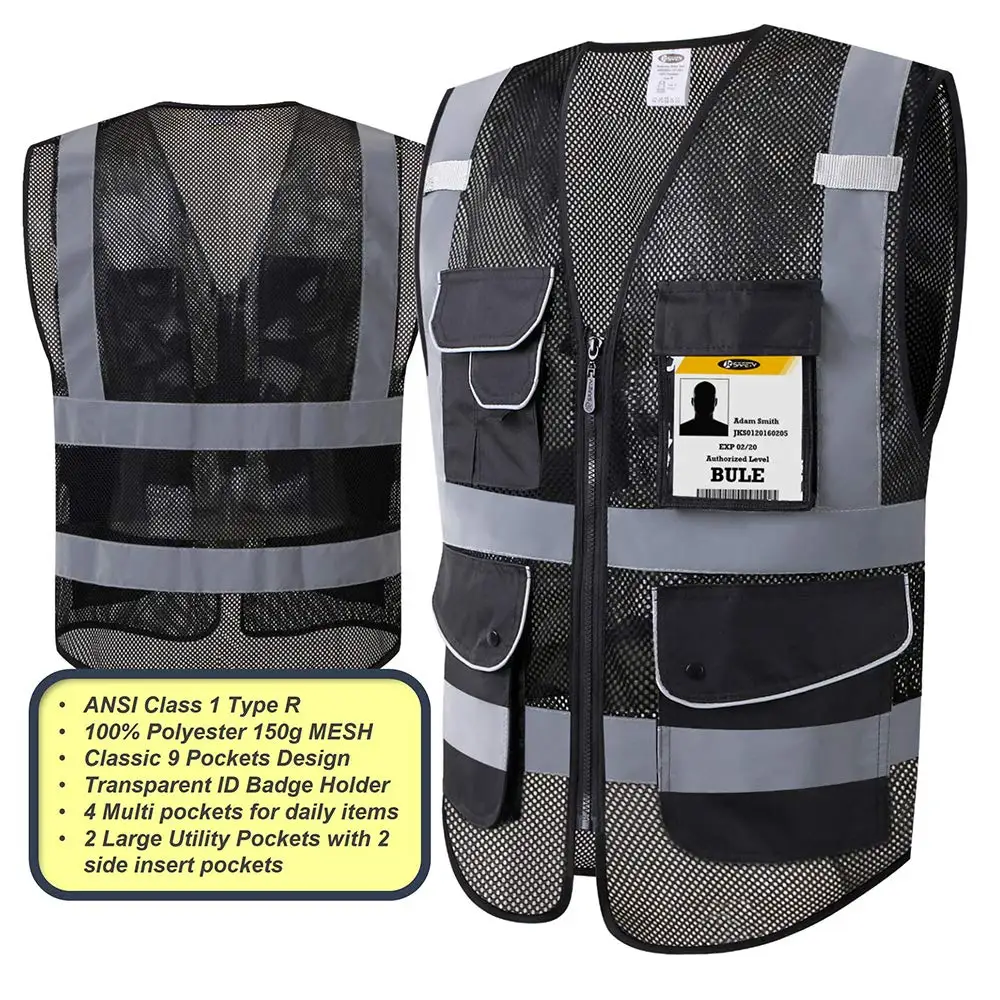 LAS VEGAS RAIDERS BLACK REFLECTIVE SAFETY VEST W/REFLECTIVE LOGO