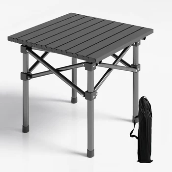 Outdoor Folding Table Heavy Duty Carbon Steel Height Adjustable Lightweight Metal Camping Hiking Backpacking Picnic BBQ Portable 1