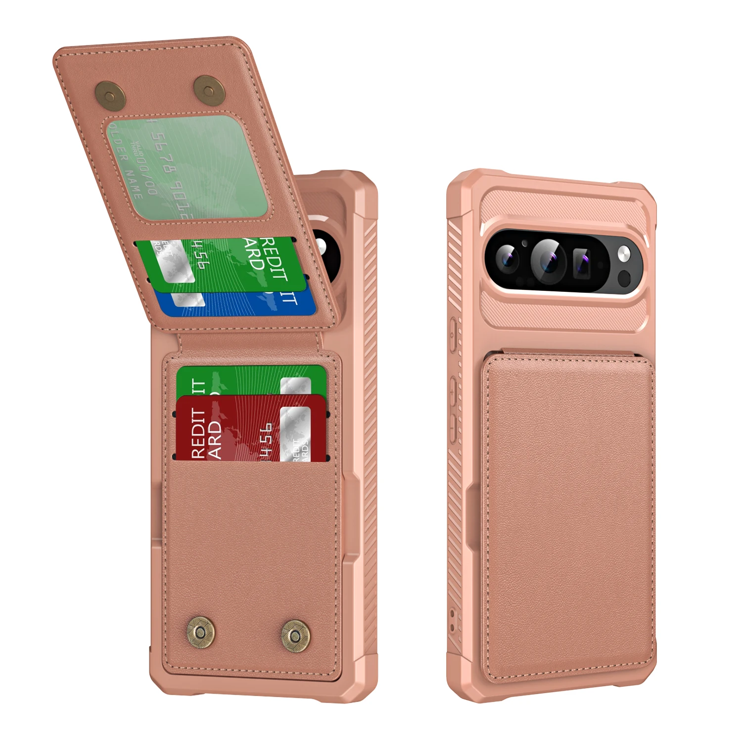 Magnetic Vertical Card Slot Leather Wallet Case - Anti-Fall Ultra Thin Cover