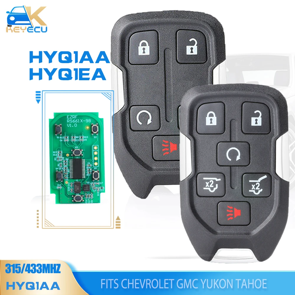 

KEYECU HYQ1AA , HYQ1EA Smart Car Remote Key Fob for 2015 2016 2017 2018 2019 2020 Chevrolet GMC Yukon Tahoe Suburban Silverado