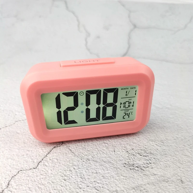 Mini Table LED Digital Electronic Alarm Clock Wake Up Students Worker Snooze Mute Bedroom Office Temperature Calendar Clock