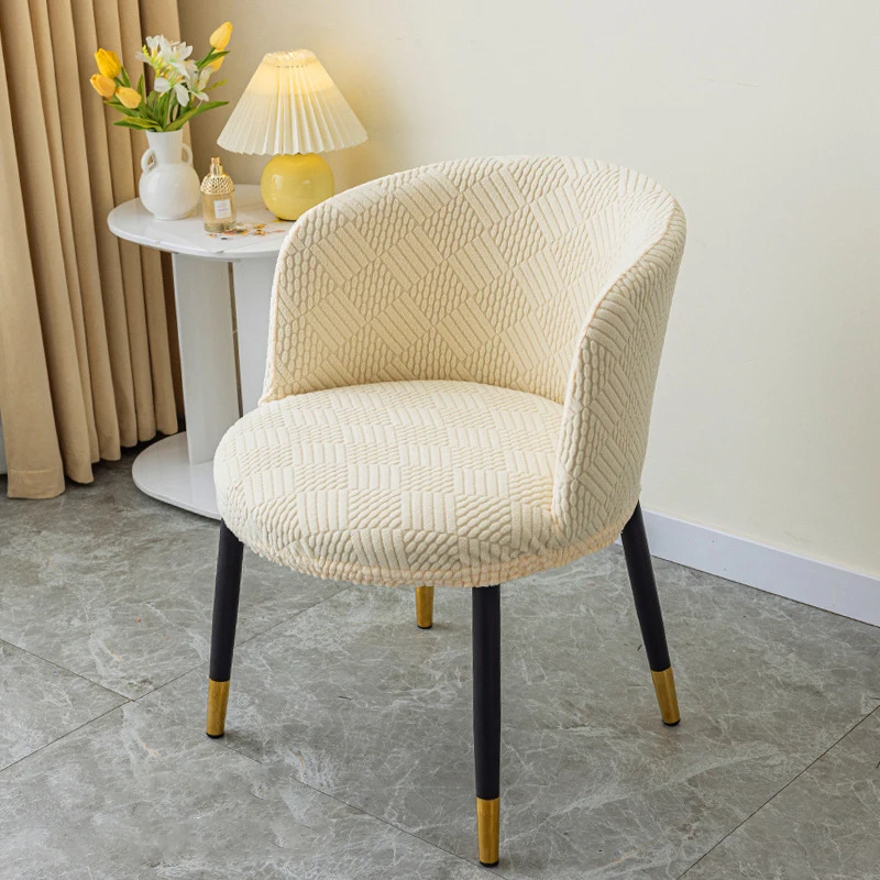 Jacquard Curved Chair Cover Nordic Round Armchair Elastic Seat Covers Home Hotel Dustproof Protect Dining Chair Slipcover 4