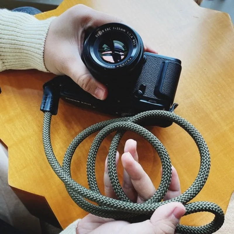 Dslr Digitale Mirrorless Leica Canon Fuji Nikon Olympus Pentax Sony Corda In Pelle Intrecciata A Mano Fotocamera Tracolla Tracolla