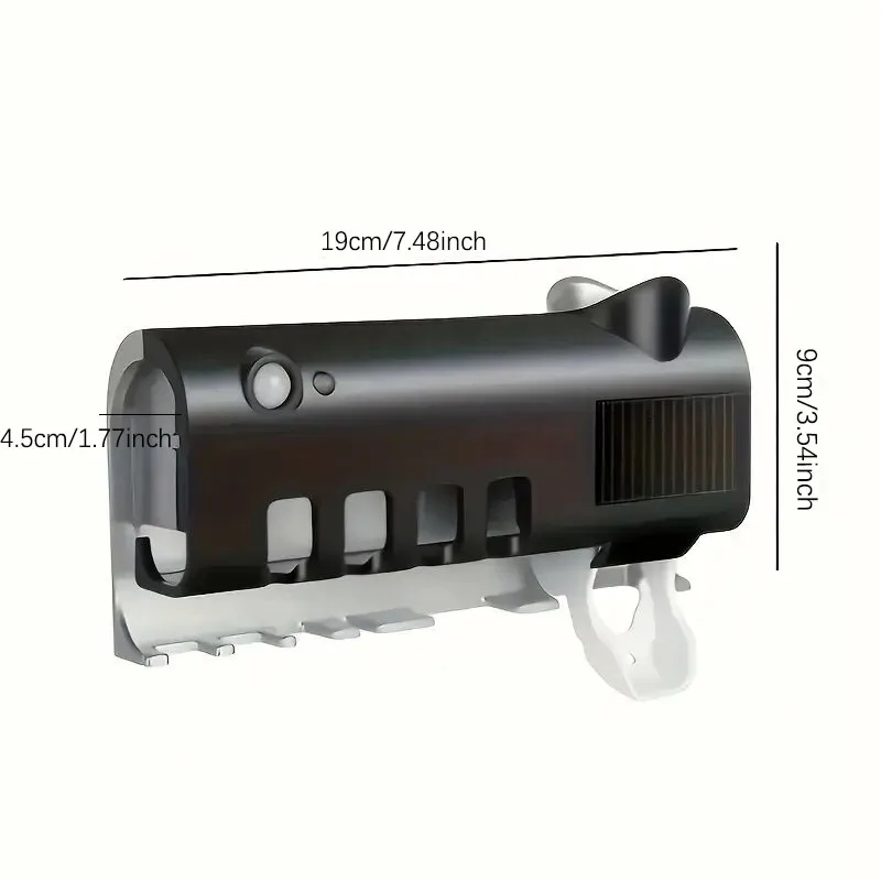 Wall Mounted Toothbrush Holder 4-slot Bathroom Storage Box No Drilling Installation New Year