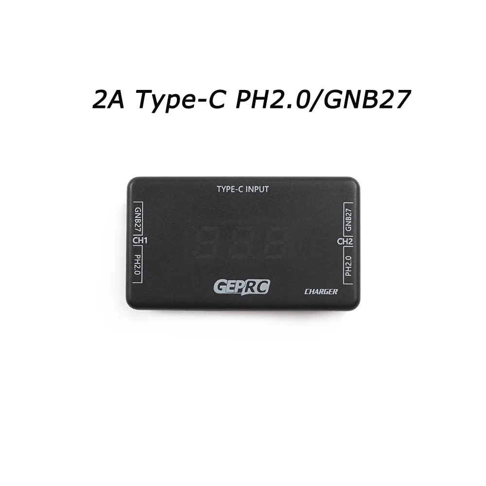 

GEPRC GEP-C1 Li HV Battery Charger Type-C Input GNB27&PH 2.0 Dual Connector 4.35@1A Output Max Power 10w Built-in Buzzer