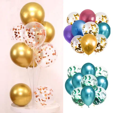 

10pcs 12inch Glossy Metal Latex Balloon Glitter Confetti Baloons Kids Birthday Wedding Party Supplies Metal Balloons Decoration