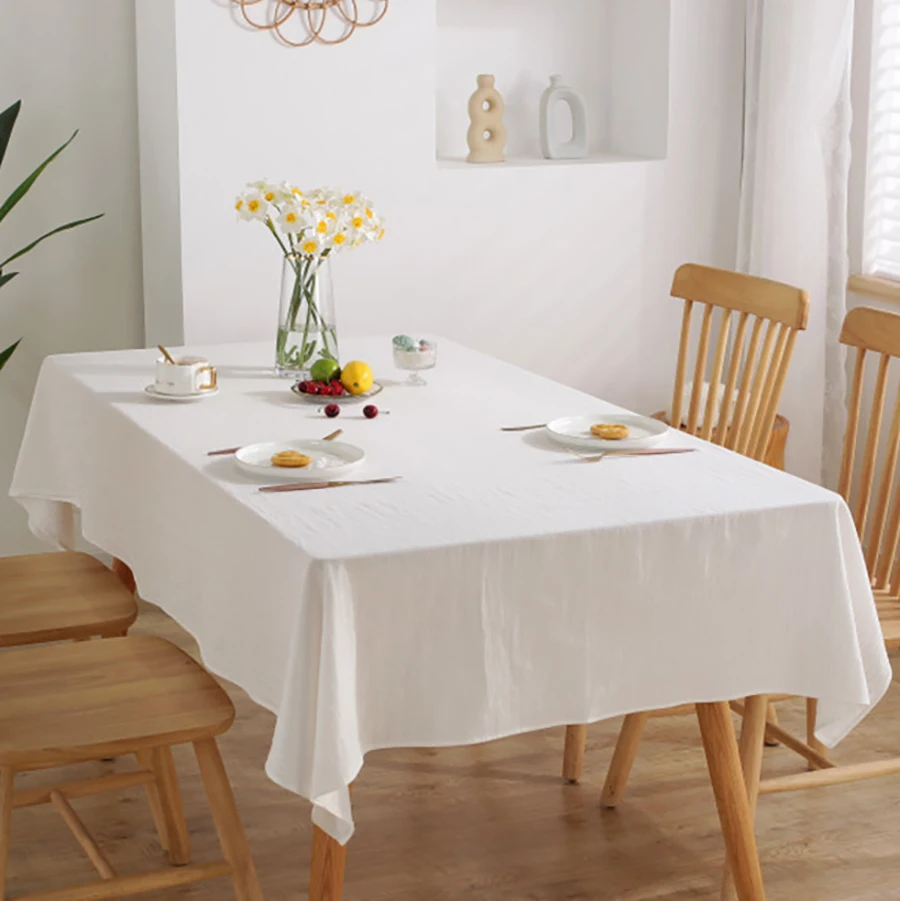 Cotton Table Cloth Solid Color Washable Table Cover Tablecloth Protector Restaurant Kitchen Party Holiday Decoration