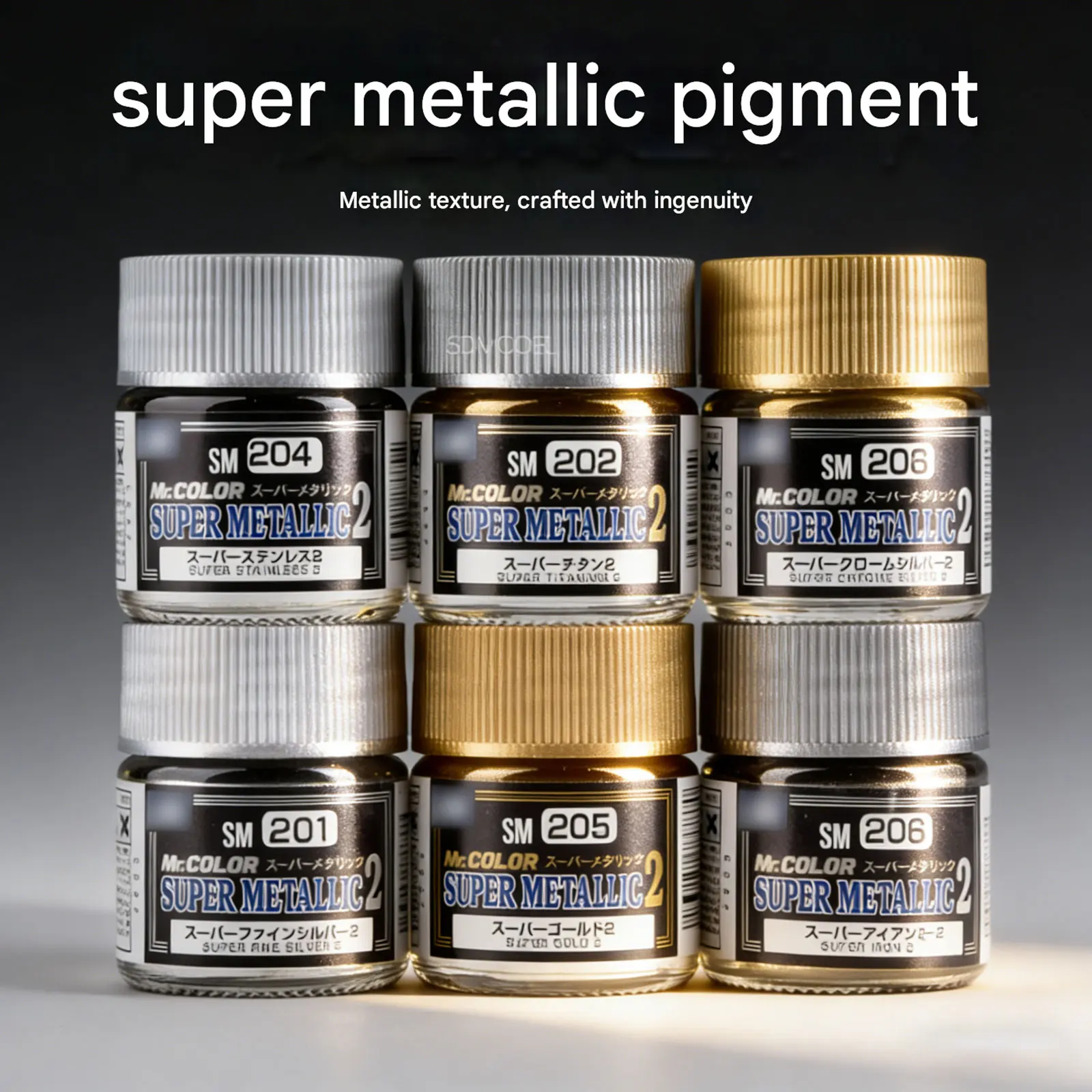 새로운 SM201SM212 슈퍼 메탈릭 컬러 오일 페인트 안료 10ML 플라스틱 모델 채색 도구용 모델 페인팅 도구