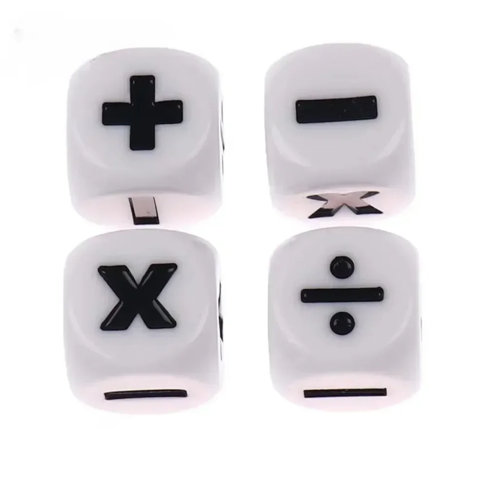 6Pcs 16mm Resin Addition Subtraction Multiplication Division Symbol Dice Math Toys for Kids Operation Props Education Toys