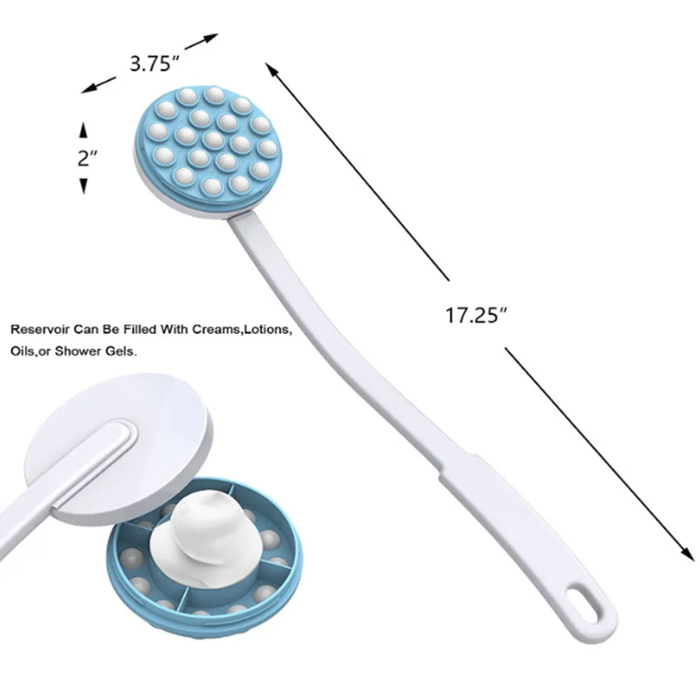 

Щетка для ванны с длинной ручкой, ручной массажный ролик с длинной ручкой, щетка для ванны, спины, массажер для спины из силикагеля