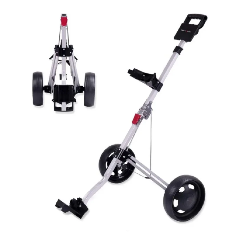 How True 2 Wheel Foldable Golf Push Cart Collapsible Golf Trolley Push Pull Cart