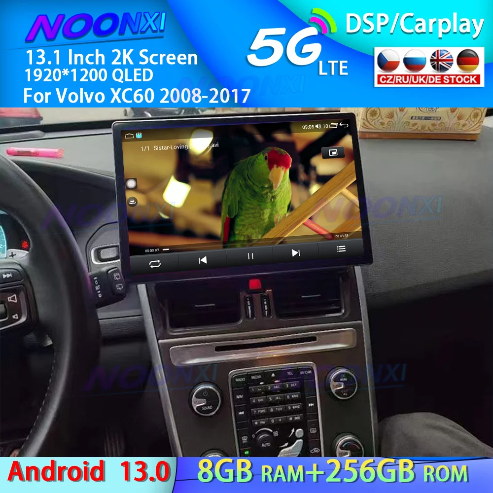 

Автомагнитола 2K, экран 13,1 дюйма, Android 13, для Volvo XC60 2008-2017 Carplay, мультимедийный плеер, GPS-навигация, Авторадио, стерео DSP