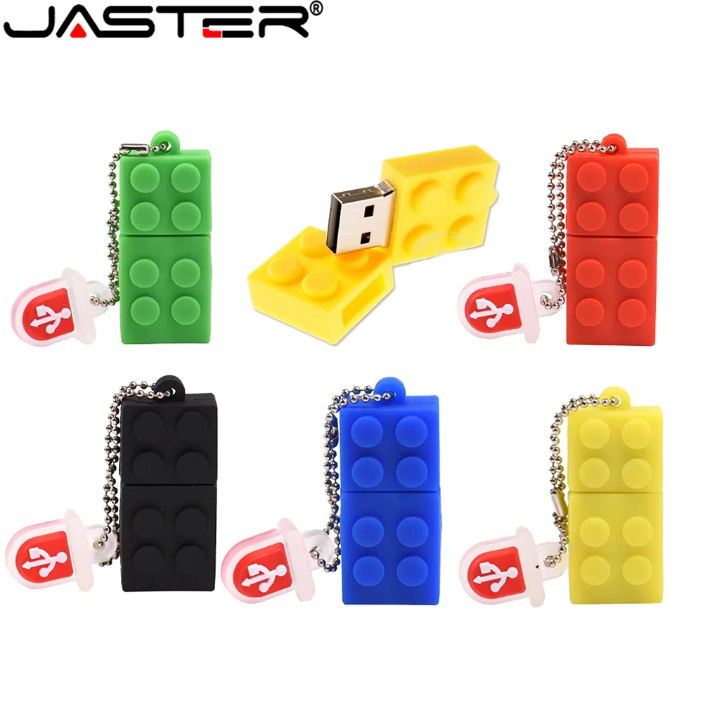 JASTER USB 플래시 드라이브 2.0 5가지 색상 실리콘 빌딩 블록 모델 ..