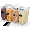 4L Cereal Storage Containers with Lids 1/2/4pcs Airtight Food Moistureproof Tank with Label Stickers Kitchen Organization Box 1