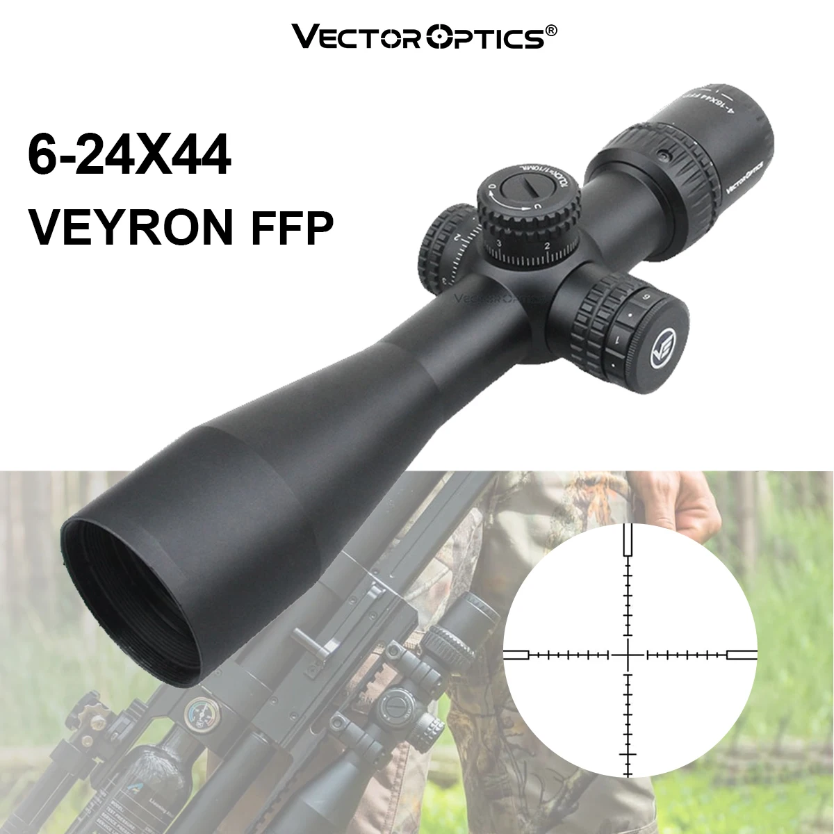 

Vector Optics Veyron 4-16X44 FFP Hunting Riflescope Optical Spotting Scopes 6 Gears Illumination Fit Rifle Airsoft .223 .308win