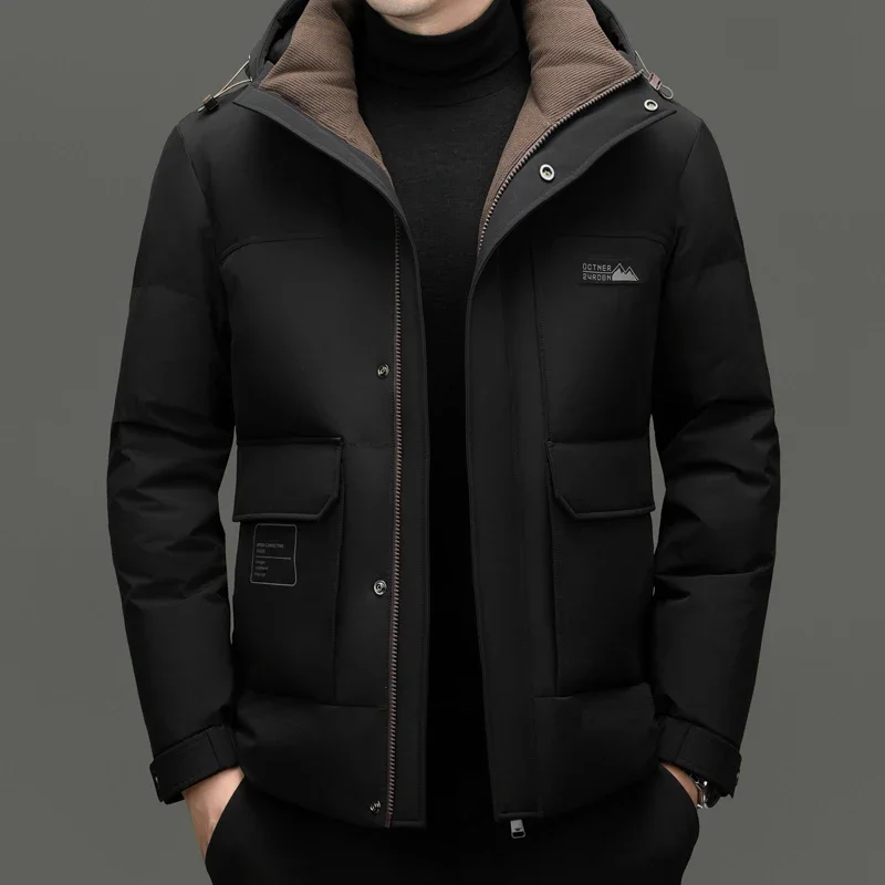 thumbnail image 1 of Chaqueta corta de plumón 2024, abrigos de invierno con capucha para hombre, ropa de diseñador para hombre, plumón de pato, chaqueta acolchada para hombre, abrigos para hombre, 1 of 4