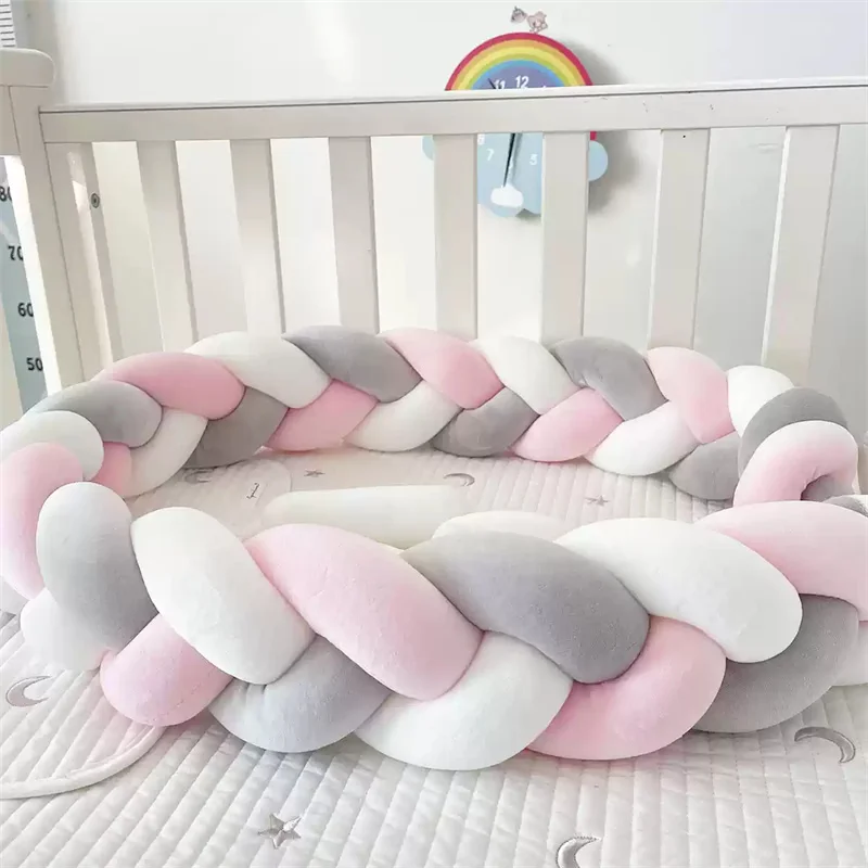 Ins New Baby Three Strand Braid Bedside Room Decoration Anti Fall Rail Hand Woven Anti Collision Strip Bed Rails