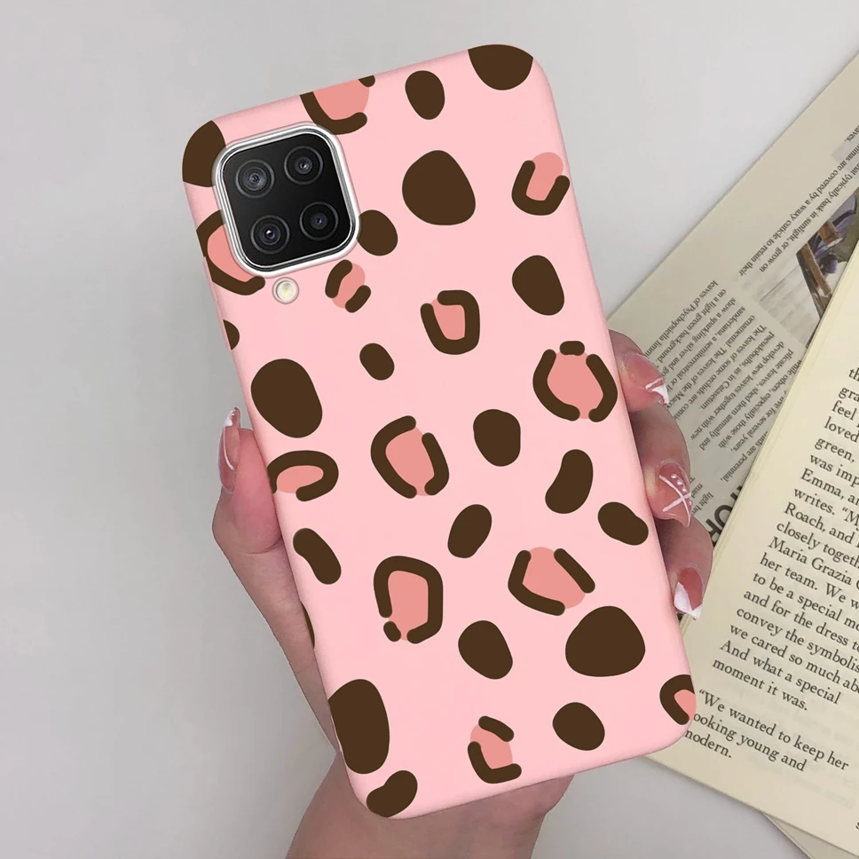 Cute Love Heart Matte Phone Case with Floral Design - Compatible with Samsung Galaxy A12, M12, and F12