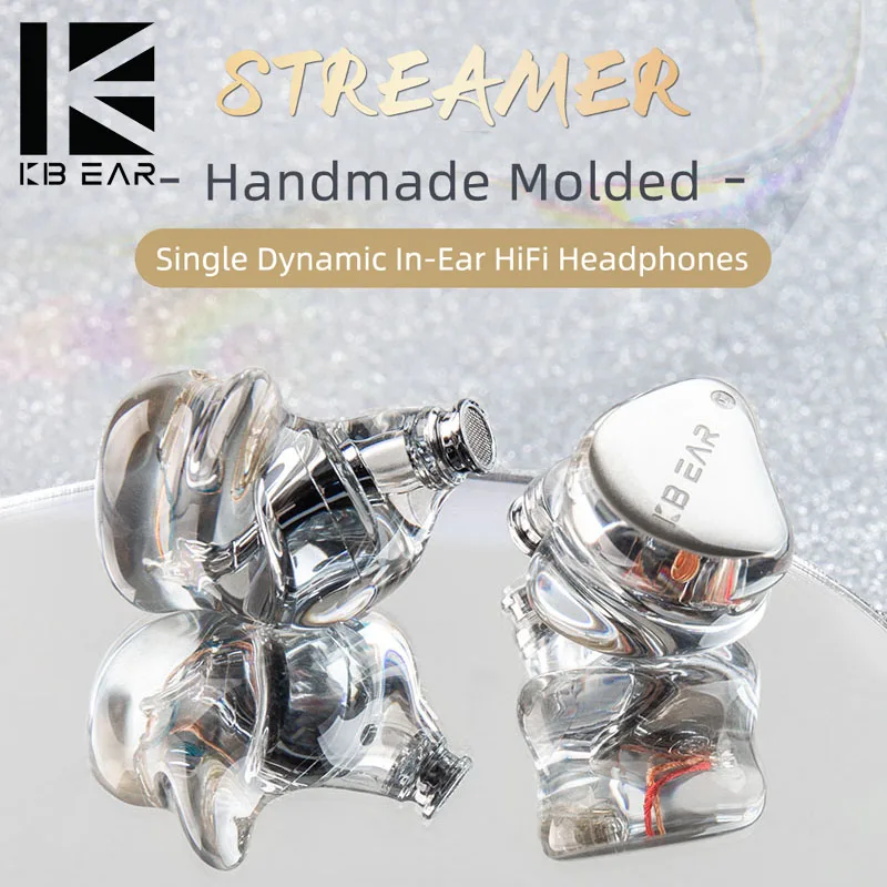 

KBEAR Streamer best HIFI in Ear Wired IEMs Earphone 3.5mm PEK Diaphragm DD Music Silver Monitor Headphone with Replaceable Cable