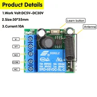 433Mhz RF Remote Control Wireless Switch DC 5V 12V 24V 1CH rf Relay Receiver and 2CH Transmitter For Door Electromagnetic lock - Image 3