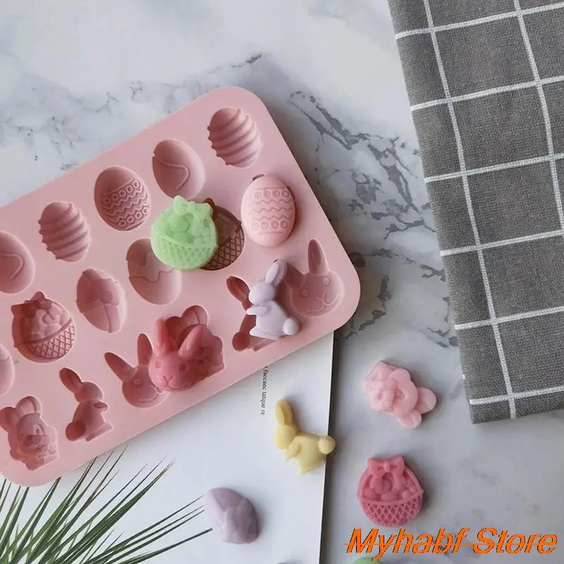 Easter Silicone Mold Easter Rabbit Bunny Colored Egg Mould for DIY Baking  Jelly Pudding Chocolate Cake Tool Handmade Soap Mold - AliExpress