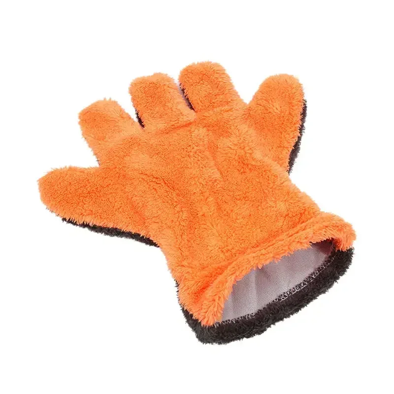1Pcs Soft Car Washing Gloves Double-sided Fleece Microfiber Chenille Drying Cloth Car Body Window Tire Cleaning Glove Thicken