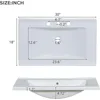 30" Bathroom Vanity with Sink,Freestanding Bathroom Vanity and Basin Sink Combo with Three Drawers and Two Door Shelves, (White) 4