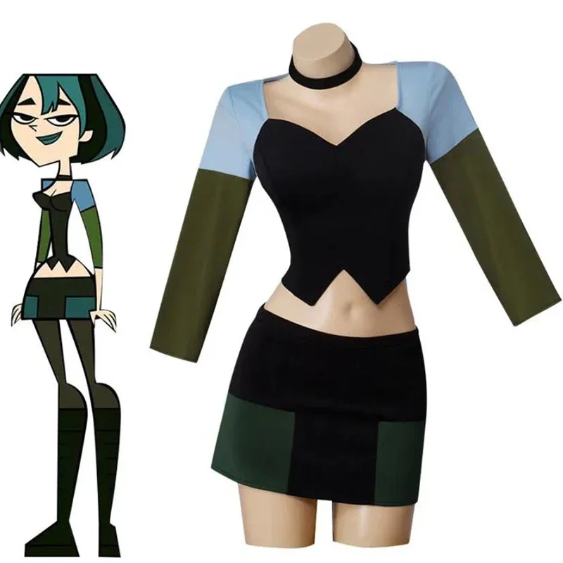 

Total Drama Island Gwen Cosplay Costume Crop Top and Mini Skirts Full Set for Woman Halloween Carnival Outfits