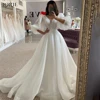 LORIE Vintage Lace Wedding Dresses V-Neck Puff Sleeves A-Line Appliques Bridal Gowns Princess Bride Dress robe de mariée 2024 1