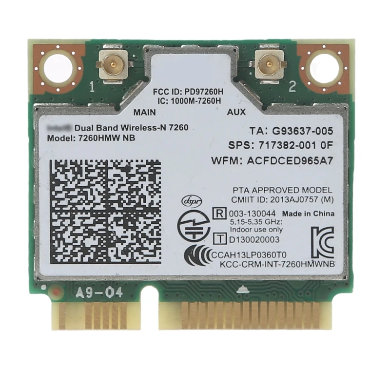

K1AA 7260 7260NB 7260HMW для NB WiFi Card 717382-001 двухдиапазонный 300 Мбит/с Mini PCIE WIFI WLAN разъем адаптера дляHp