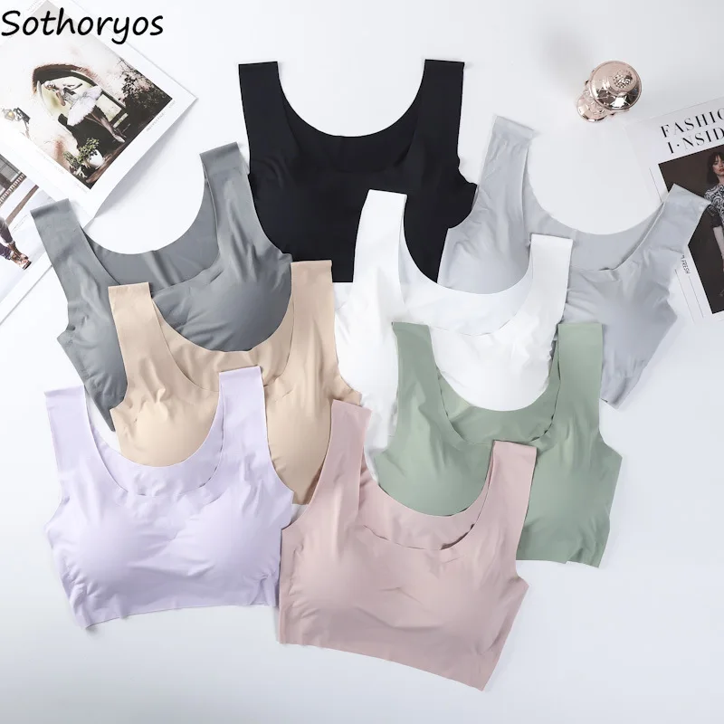 

Chic Free Wire Push Up Soft Bras Women Fashion Solid Simple Comfortable Young Popular Wireless Intimates Ladies Underwear Ins BF