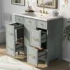 Bathroom Organizers, 36" Bathroom Vanity With Sink, Modern Green Bathroom Vanity With 3 Drawers & Cabinet, Bathroom Cabinet With 3