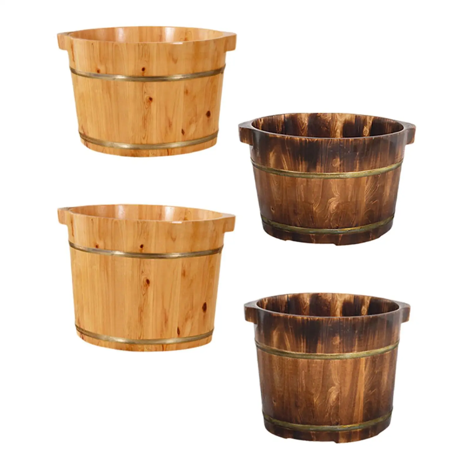 Wood Foot Bath Tub Deep Foot Washing Bucket for Bathroom Household Women Men Wood Foot Bath Tub Deep Foot Washing Bucket for Bathroom Household Women Men