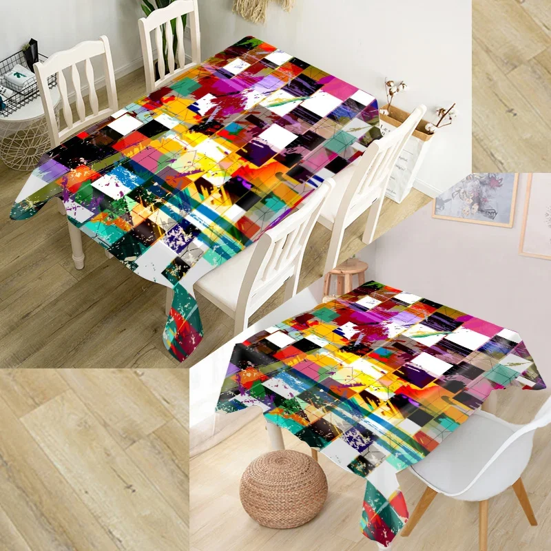 

Nordic Geometric Backgrounds Tablecloth Banquet Dining Room Decorative Oxford Fabric Square/Rectangular Table Cover Home Decor