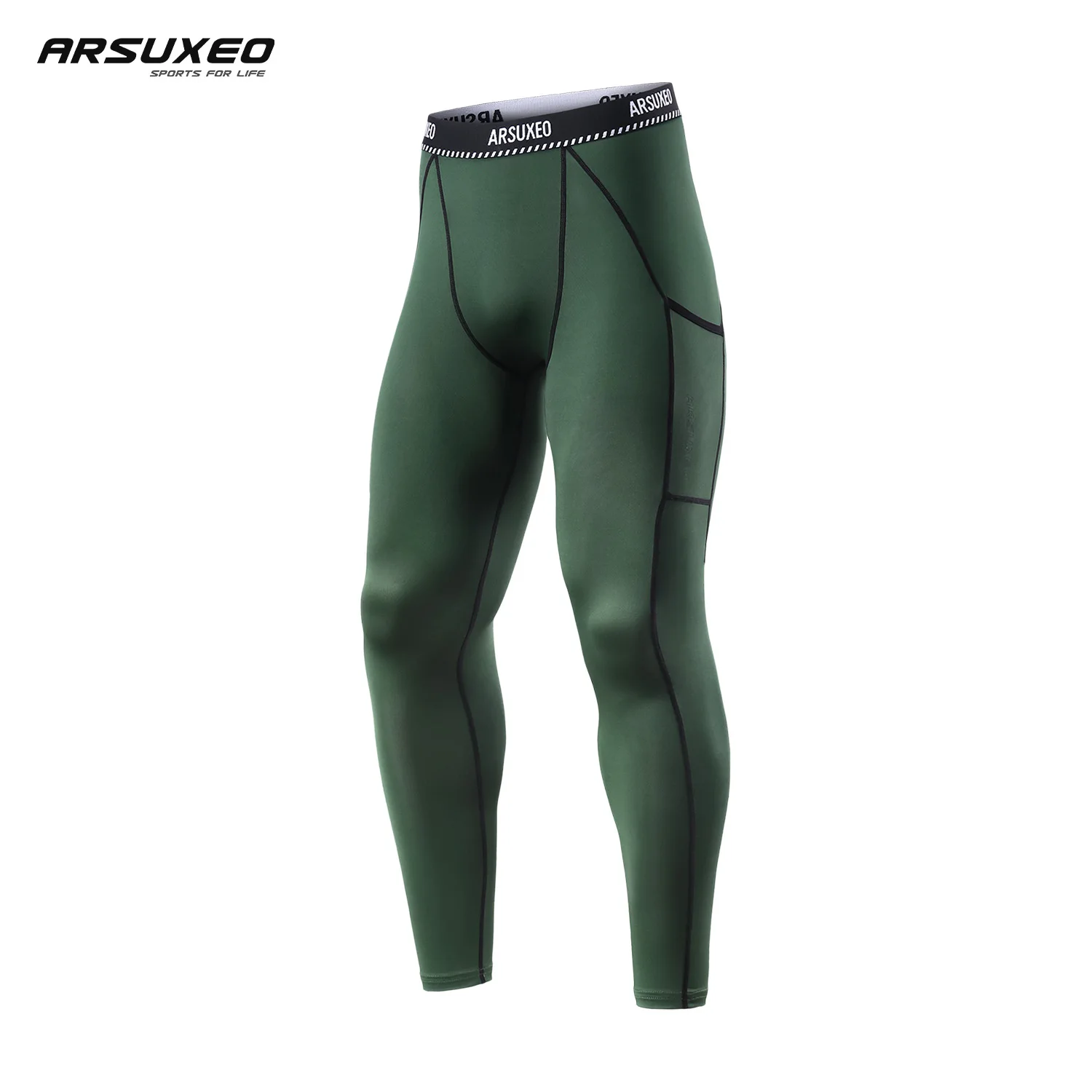 

ARSUXEO Men's Compression Legging Running Tights Quick-Drying Fitness Sports Pants Training Trousers Workout Yoga Sportwear