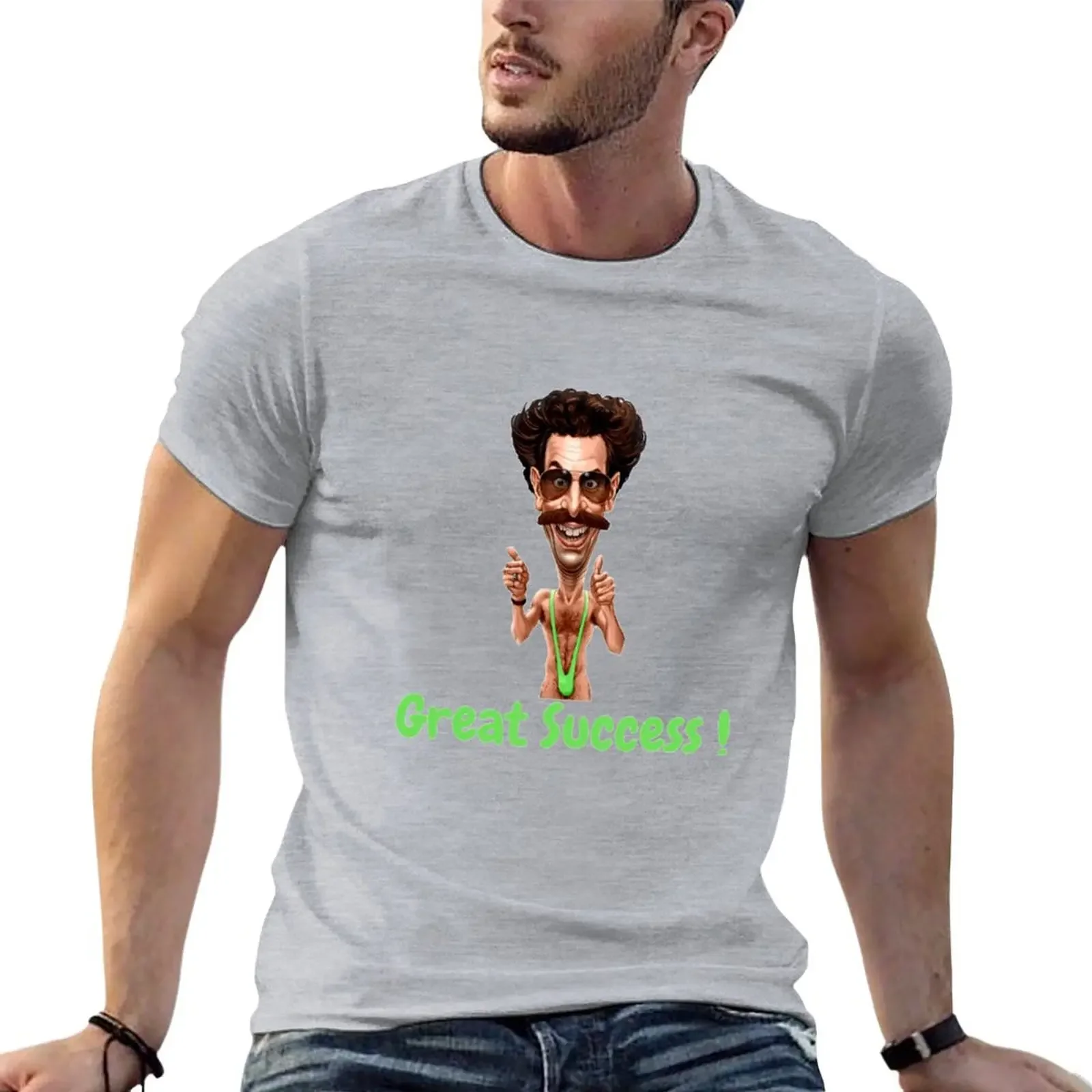 Borat T-Shirt Plain Oversize Fruit Of The Loom Magliette Da Uomo