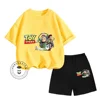 Kawaii Fashion Disney Toy Story Animation Cartoon Print Design O-neck Soft Short Sleeves and Shorts for Boys and Girls Ages 3-14 5