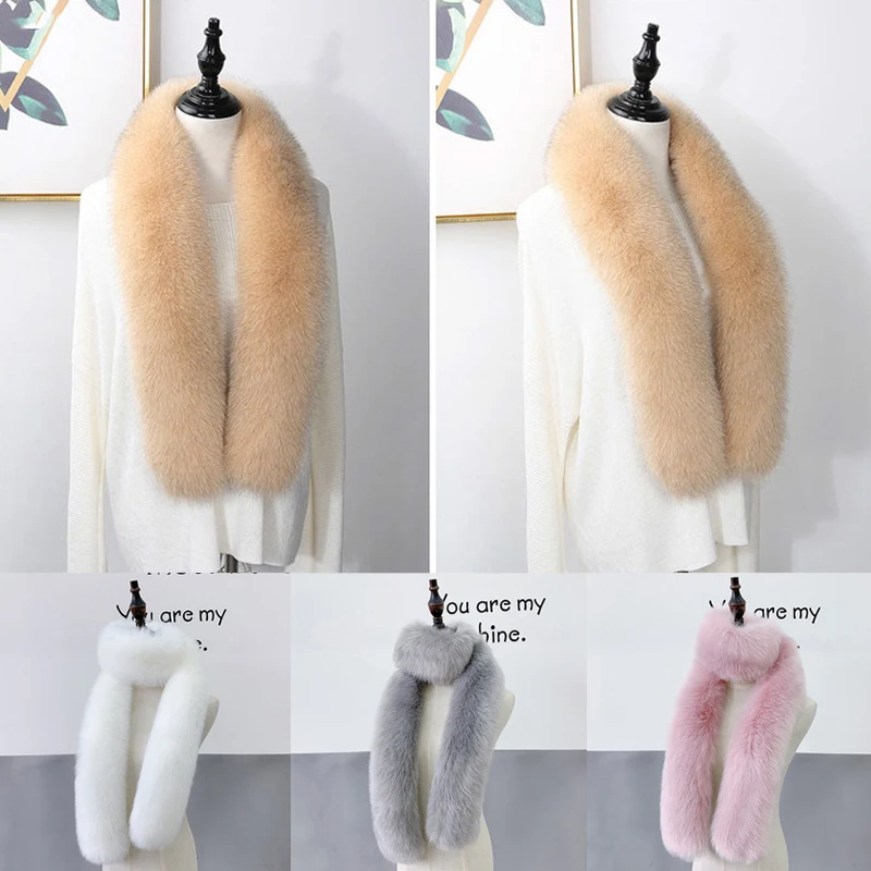 Long Faux Fur Scarf For Women Winter Furry Fur Collar Shawl Ladies Warm Neck Warmers Shawl Decor Plush Shawl Wrap Scarf
