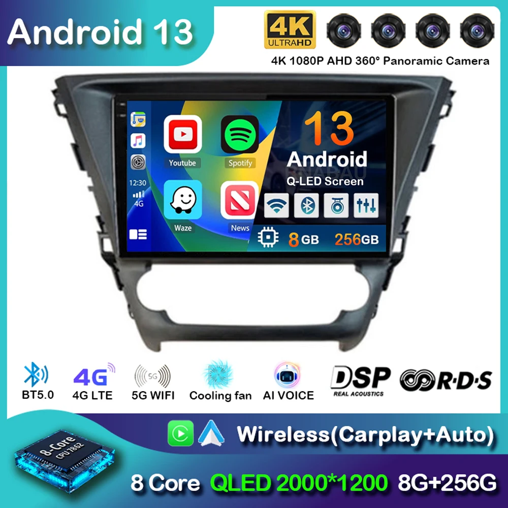 

Автомагнитола Carplay, Android 13, 4G + Wi-Fi, для Toyota Avensis 2018, 2019, 2020, мультимедийная навигация, GPS, видеоплеер, стерео, 2din