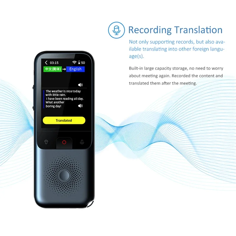 Voice Translator Language Translator 137 Languages T11 Portable Smart Voice Translator Real-time Multi-Language Speech Interactive Offline Translator Business Travel