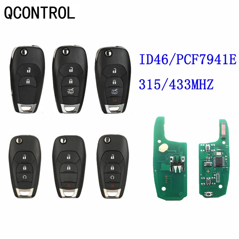Qcontrol Flip 2/3/4 Pulsante Portachiavi A Distanza Per Chevrolet Cruze Avo 2014-2018 315 Mhz Smart Key Control 433 Mhz Id46 Pcf7941 Chip