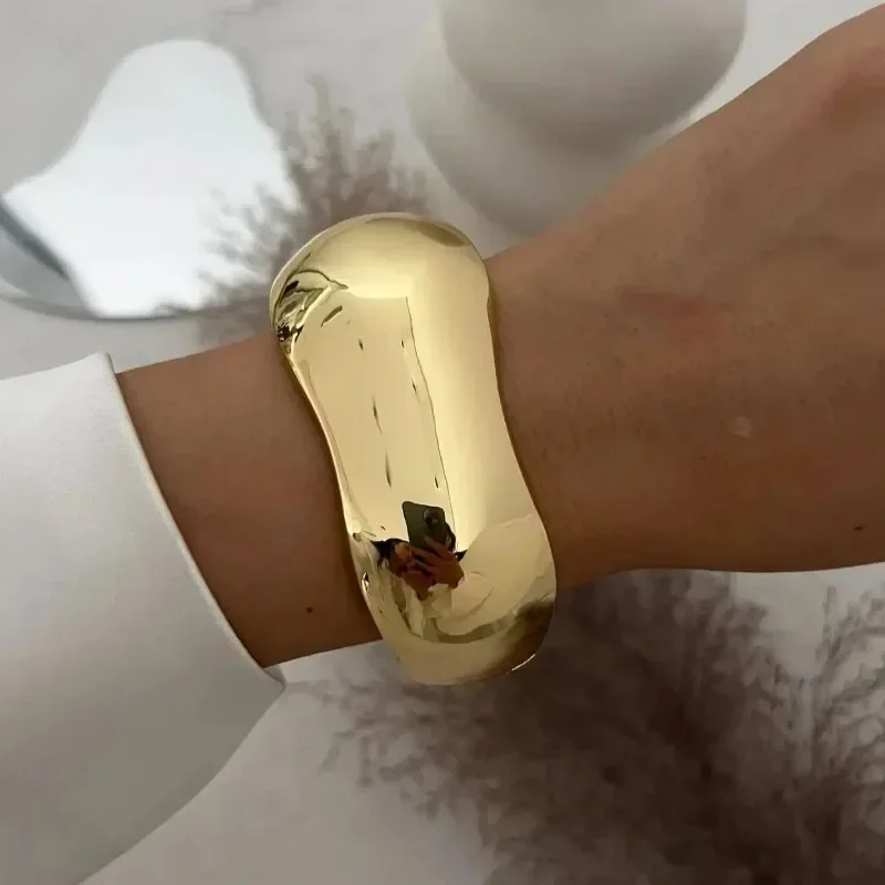 Wide Cuff Bangles Punk Geometric Metal Large Bangles for Women Men Exaggerated Luxury Jewelry bangle bracelet