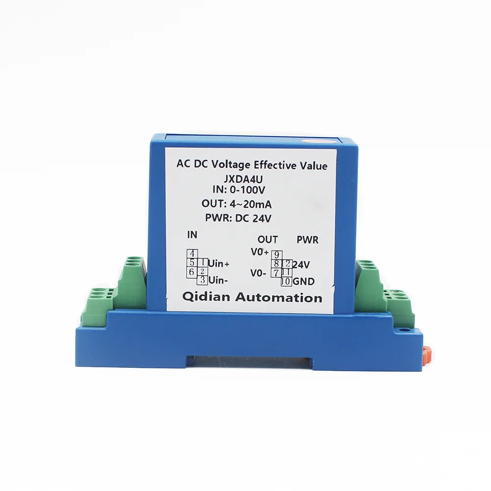 AC DC 전압 송신기 트랜스듀서 0-500V 1000V 1500V 입력 4-20mA 0-5V 0-10V RS485 출력 전압 신호 절연 변환기