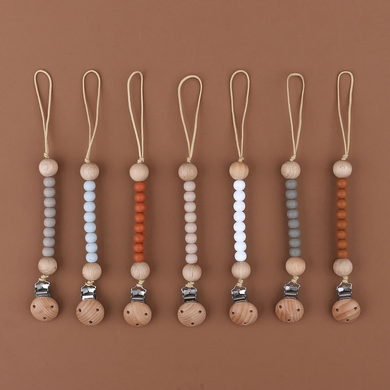 

B2EB Rattle Clip Anti-Lost Nipple Clip Pacifier Chain Soother Holder Baby Shower Gift