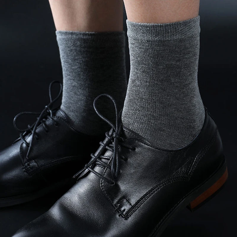 Cotton Socks Black Breathable Business Men 10 Pairs