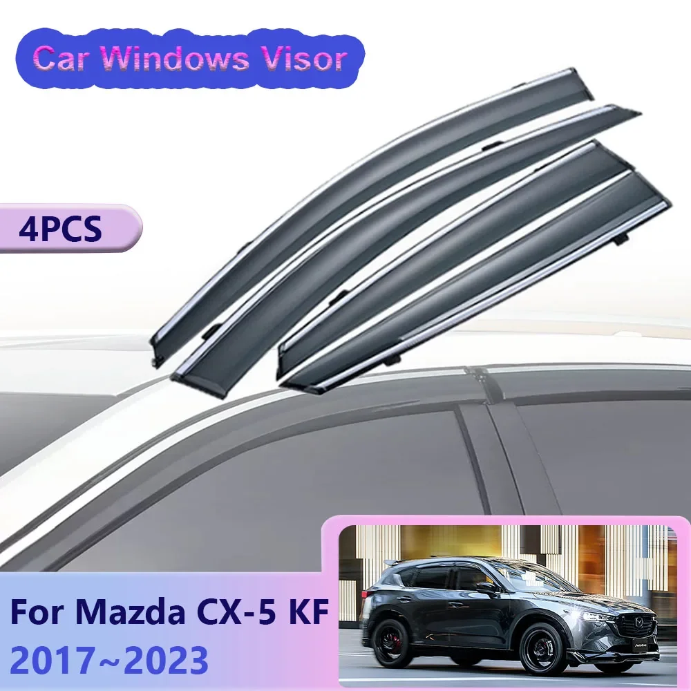 

For Mazda CX-5 CX5 KF CX 5 2017~2023 Window Visor Deflector Car Side Sun Rain Guard Vent Smoke Covers Awnings Shelter Accessorie