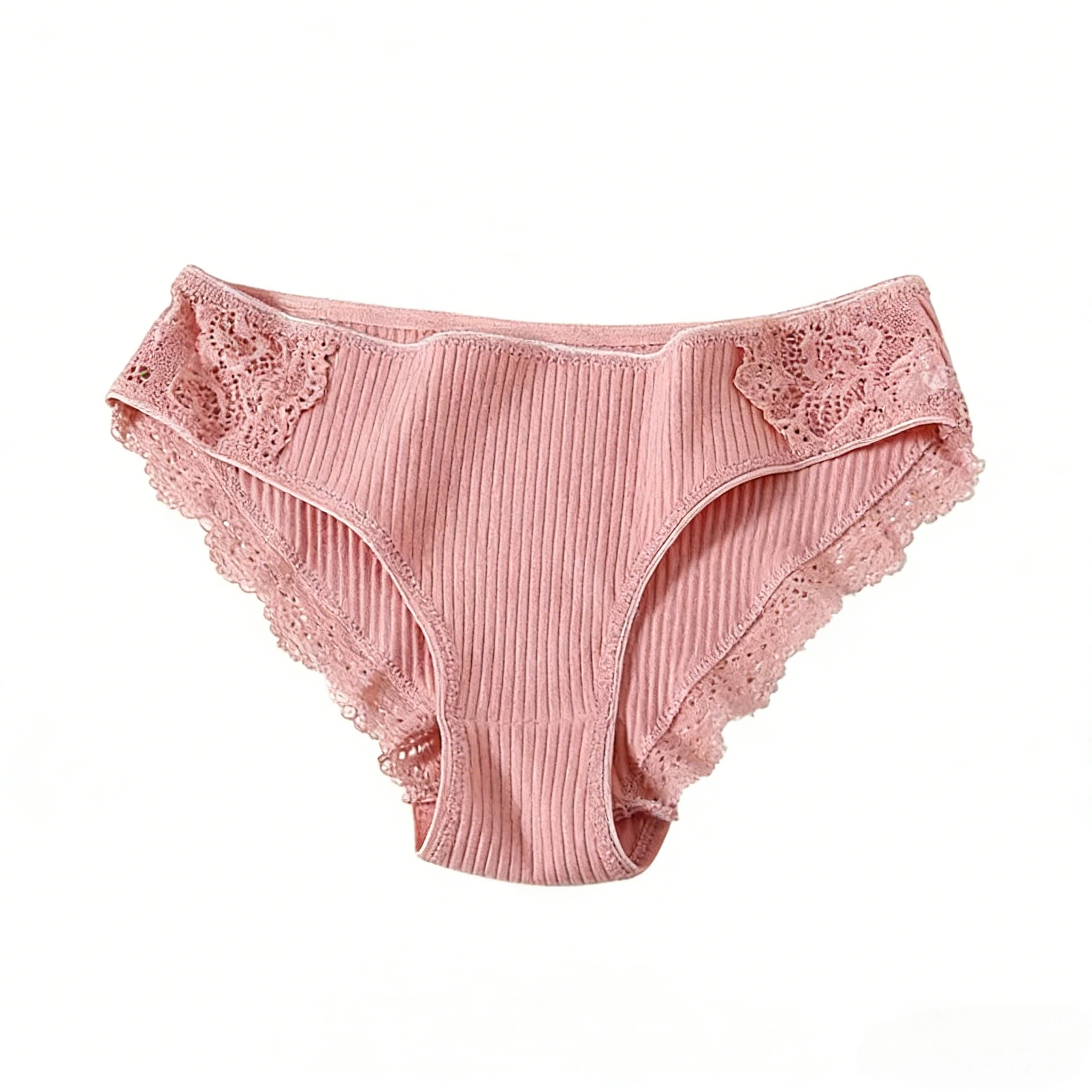 Braguitas de algodón con encaje floral para mujer, ropa interior ...