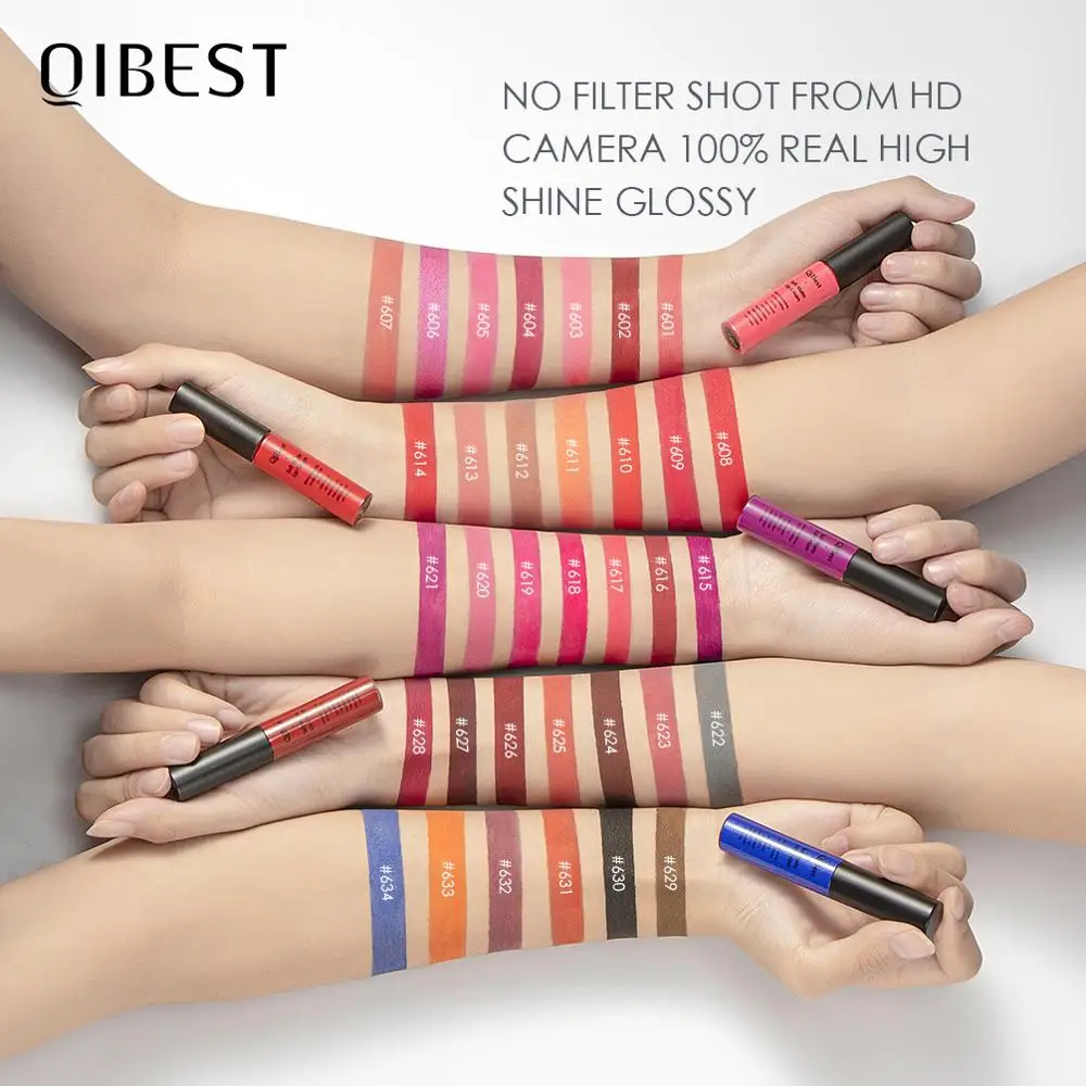 Matte Liquid Lipstick Waterproof Long Lasting Velvet Lip Gloss Tint Tube Matte Nude Pigment Red Black Makeup Cosmetics Lipsticks 5