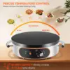 Commercial Crepe Maker, 16" Non-Stick 2000W Electric Crepe Machine Adjustable Temperature Control, Thickened Cast Iron Cooking S 3